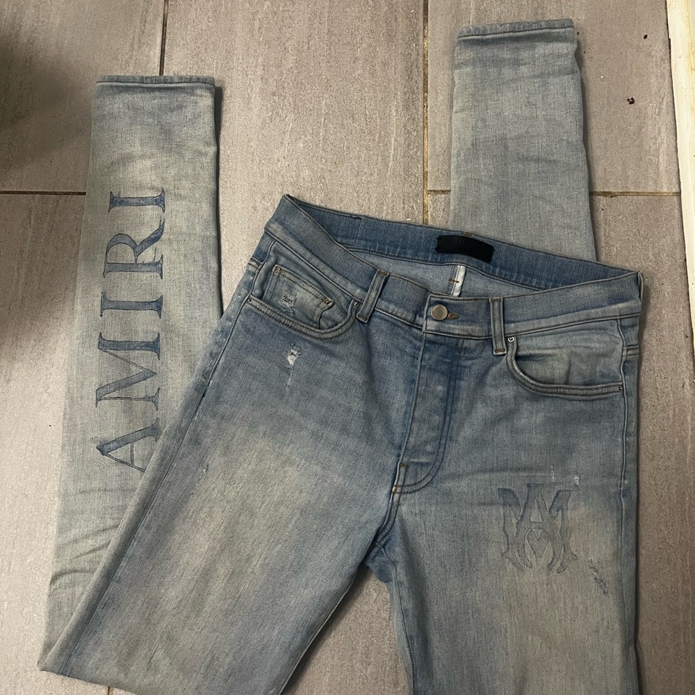 AMIRI Faded Blue Denim Jeans